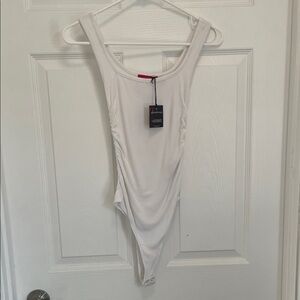 NWT N:Philanthropy White Ribbed Scoop Neck Body Suit